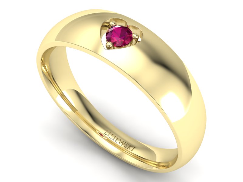 Pierścionek zaręczynowy z rubinem w żółtym złocie - p16052zr - 3