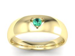 Złoty Pierścionek ze szmaragdem żółte złoto 585 - p16052zsm