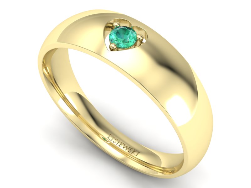 Złoty Pierścionek ze szmaragdem żółte złoto 585 - p16052zsm