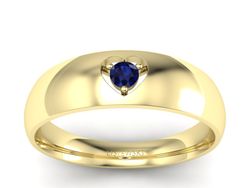 Złoty Pierścionek z szafirem żółte złoto 585 - p16052zsz