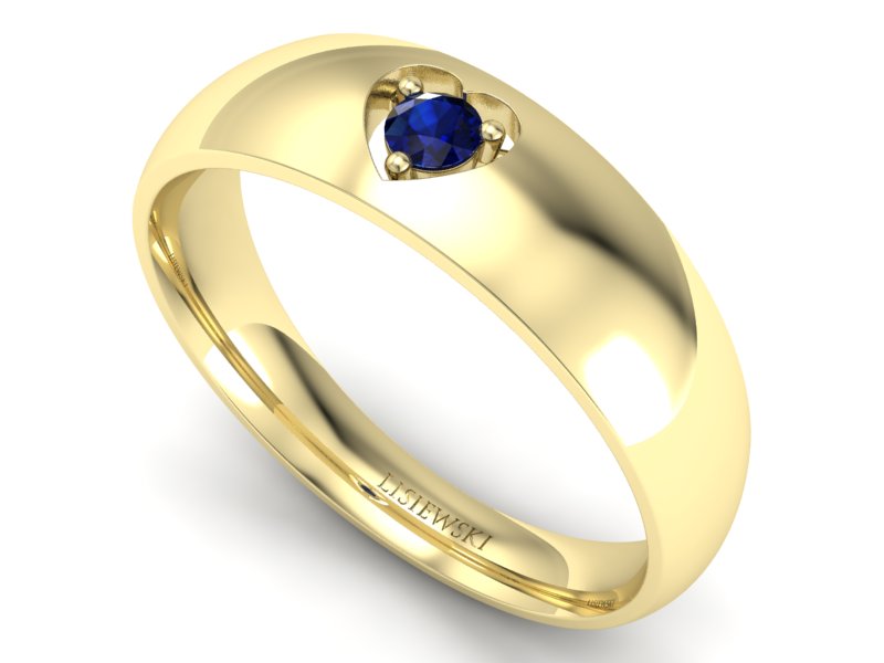 Złoty pierścionek z szafirem żółte złoto - p16052zsz - 3