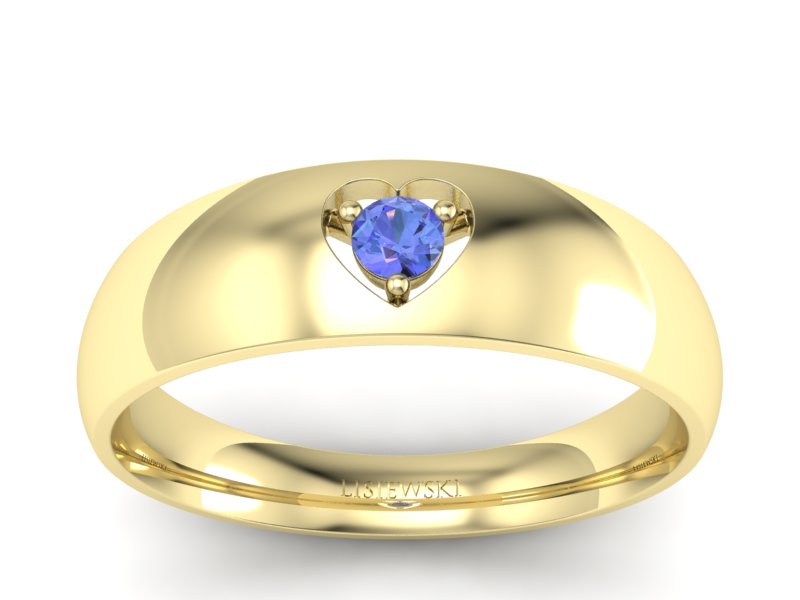 Złoty pierścionek z tanzanitem żółte złoto - p16052zt - 1