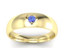 Złoty Pierścionek z tanzanitem żółte złoto 585 - p16052zt