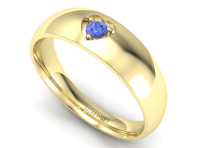 Złoty Pierścionek z tanzanitem żółte złoto 585 - p16052zt