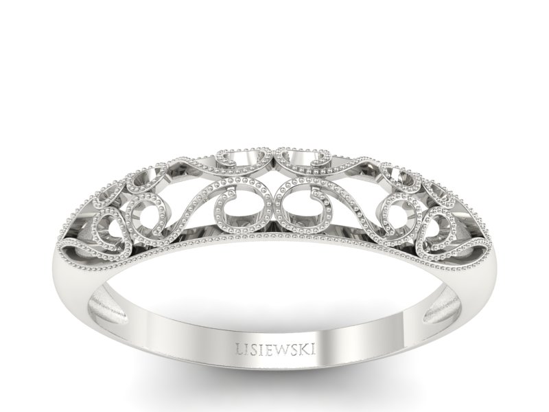 Złoty pierścionek białe złoto - p16054b - 1