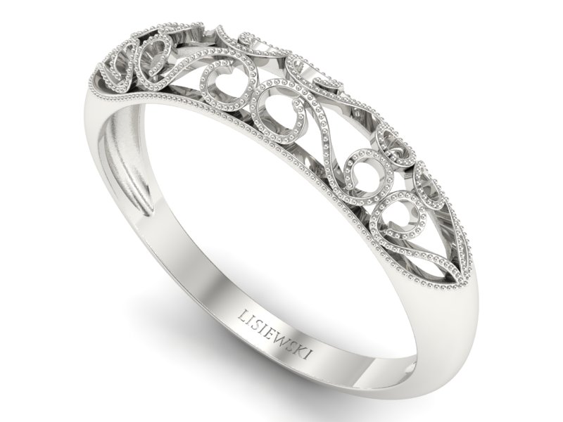 Złoty pierścionek białe złoto - p16054b - 3