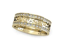 Obrączka z brylantami żółte złoto próba 585 - p16055z