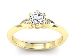 Złoty Pierścionek z brylantami żółte złoto 585 - p16056z