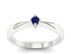 Piękny złoty pierścionek z szafirem subtelna elegancja - p16057bsz