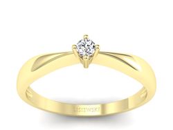 Złoty Pierścionek z brylantem żółte złoto 585 - p16057z
