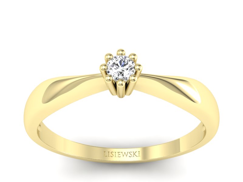 Pierścionek zaręczynowy z brylantami żółte złoto - p16058z - 1