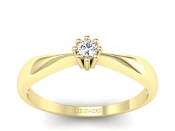 Pierścionek zaręczynowy z brylantami żółte złoto - p16058z