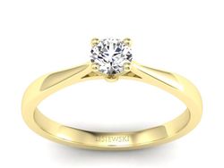 Pierścionek zaręczynowy z diamentami żółte złoto - p16059z