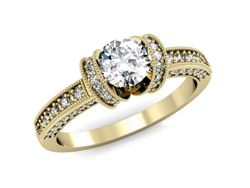 Pierścionek zaręczynowy z diamentami złoto 585 - p16061z