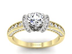 Pierścionek zaręczynowy z brylantami złoto 585 - p16061zb