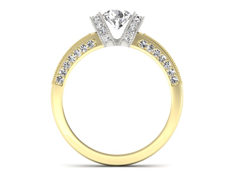 Pierścionek zaręczynowy z brylantami - p16061zb - 2