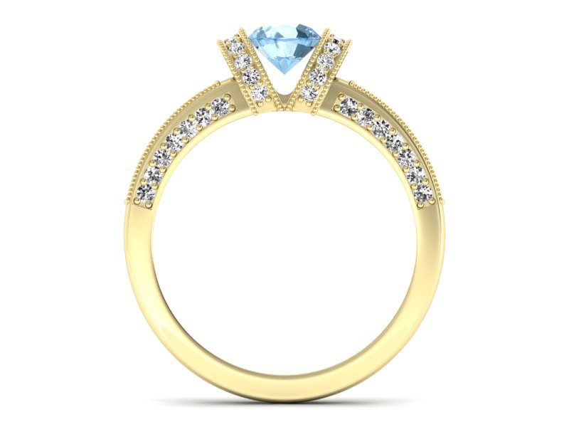 Złoty Pierścionek z topazem i brylantami 585 - p16061ztp