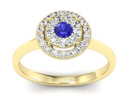 Pierścionek zaręczynowy z szafirem i diamentami - P16063zszc