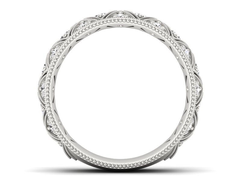 Pierscionek Obrączka z brylantami białe złoto 585 - p16064b - 2