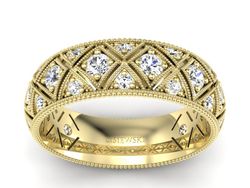 Obrączka z brylantami żółte złoto próba 585 - p16064z