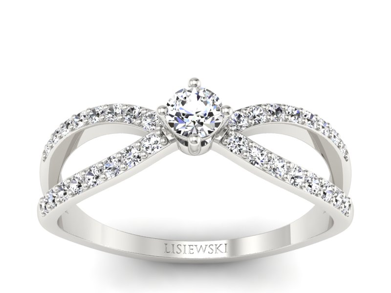 Pierścionek zaręczynowy z brylantami - p16067b - 1