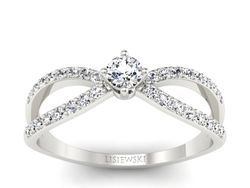 Pierścionek zaręczynowy z brylantami - p16067b