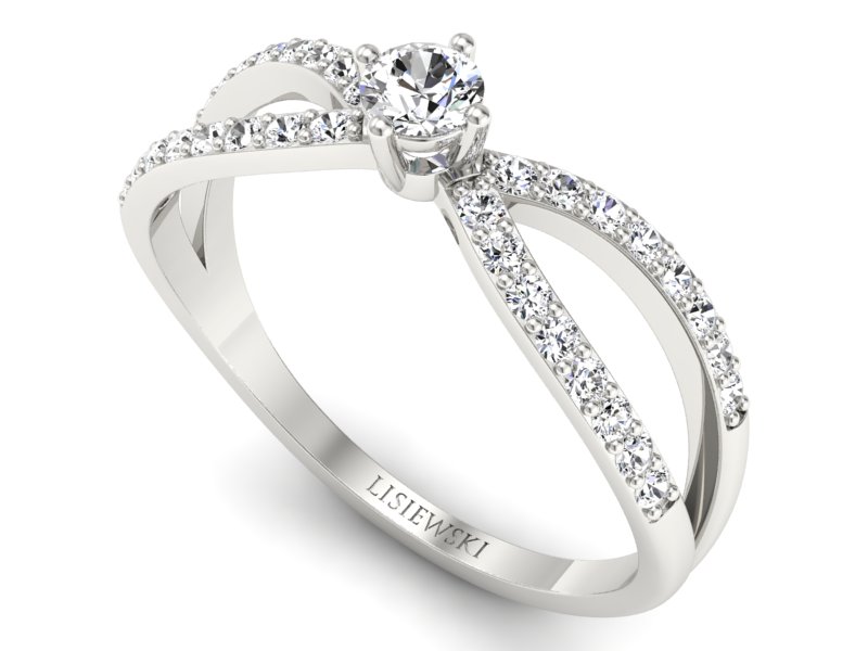 Pierścionek zaręczynowy z brylantami - p16067b - 3