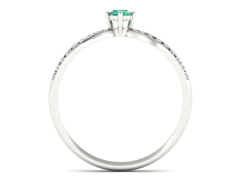 Złoty pierścionek ze szmaragdem i brylantami - p16067bsm