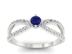 Złoty pierścionek ze spinelem i brylantami - p16067bsp