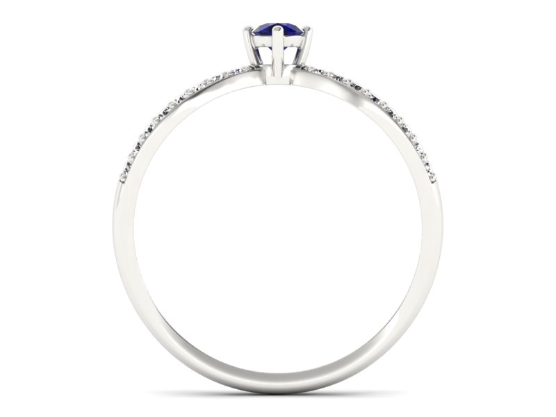 Złoty pierścionek ze spinelem i brylantami - p16067bsp - 2