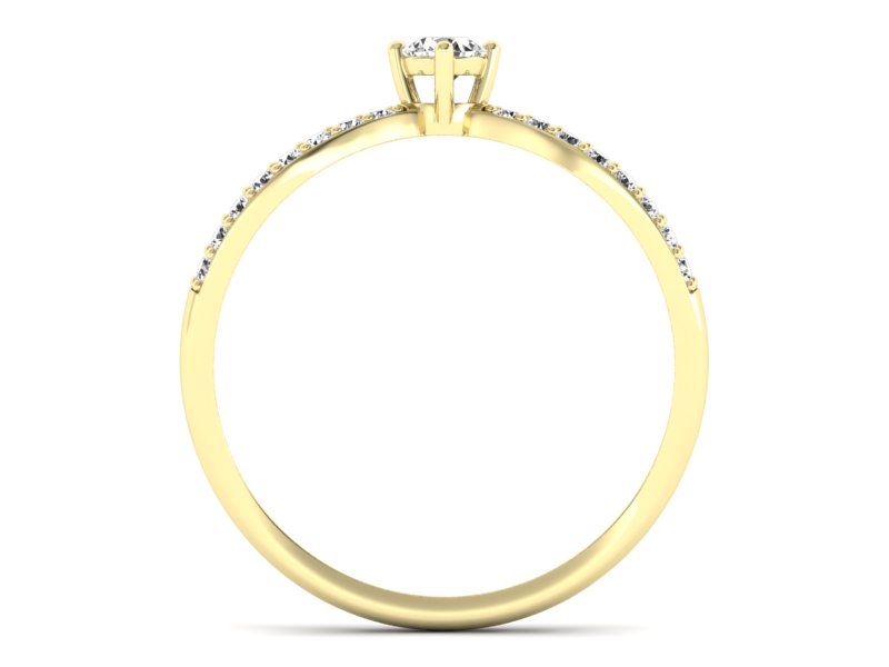 Złoty pierścionek z diamentami żółte złoto - p16067z - 2