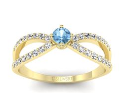 Pierścionek z topazem i brylantami żółte złoto - p16067za