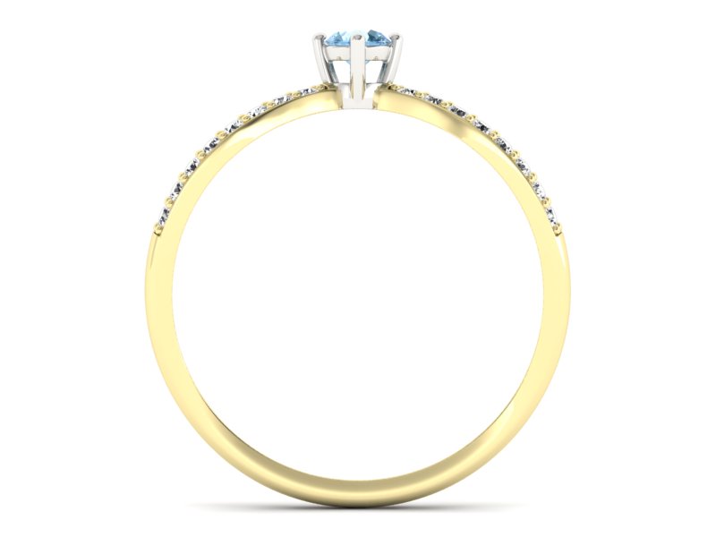 Pierścionek z topazem z brylantami - p16067zba