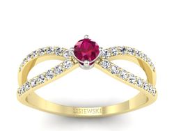 Pierścionek z rubinem i diamentami - p16067zbr