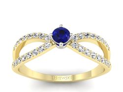 Złoty pierścionek spinel i brylanty - p16067zbsp