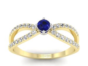 Złoty pierścionek spinel i brylanty