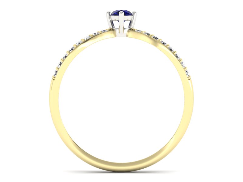 Złoty pierścionek spinel i brylanty - p16067zbsp