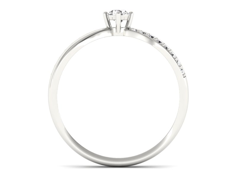 Pierścionek zaręczynowy z brylantami białe złoto - p16068b - 2