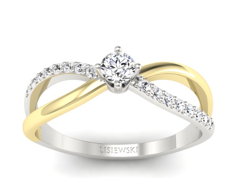 Pierścionek zaręczynowy z diamentami - p16068bbz - 1