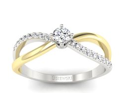 Pierścionek zaręczynowy z diamentami - p16068bbz
