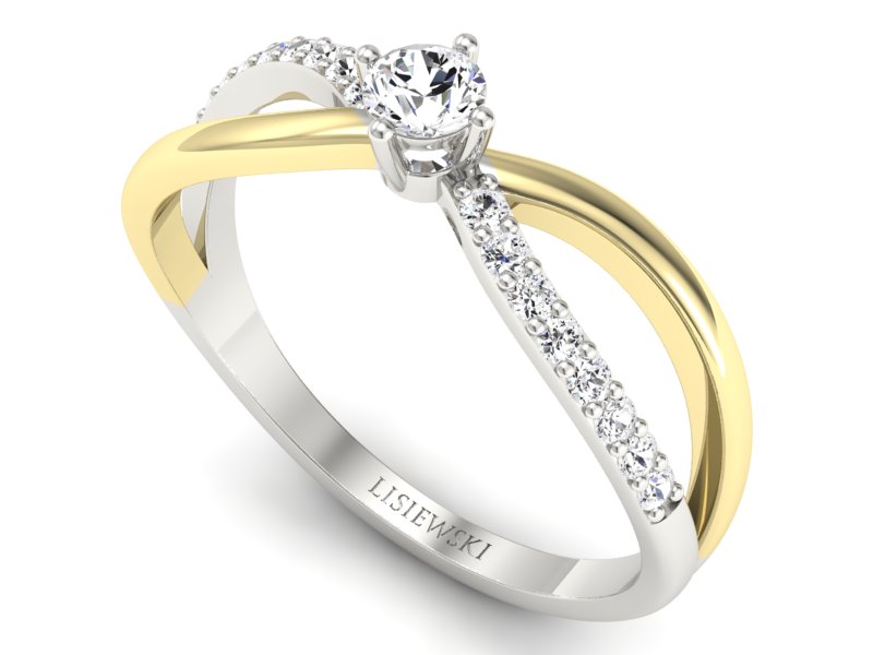 Pierścionek zaręczynowy z diamentami - p16068bbz - 3