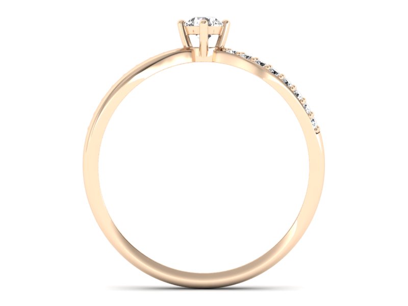 Pierścionek zaręczynowy z brylantami różowe złoto - p16068c - 2