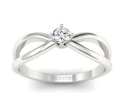 Złoty Pierścionek zaręczynowy z brylantem 950 - p16069pt