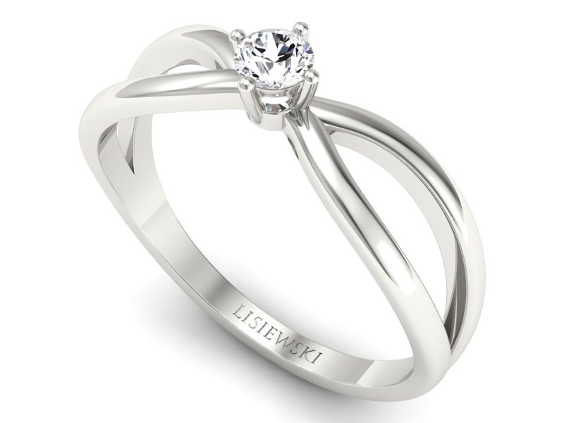 Złoty pierścionek zaręczynowy z brylantem - p16069pt - 3