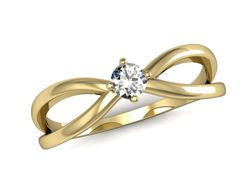 Pierścionek zaręcznynowy z diamentami żółte złoto - p16069z