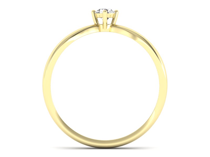 Pierścionek zaręcznynowy z diamentami żółte złoto - p16069z - 2