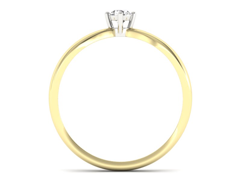 Złoty pierścionek zaręczynowy z brylantem - p16069zb - 2