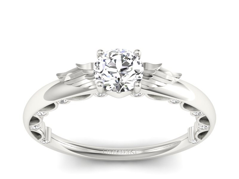 Pierścionek zaręczynowy z brylantami białe złoto - p16073b - 1