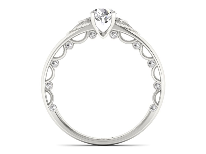 Pierścionek zaręczynowy z brylantami białe złoto - p16073b - 2