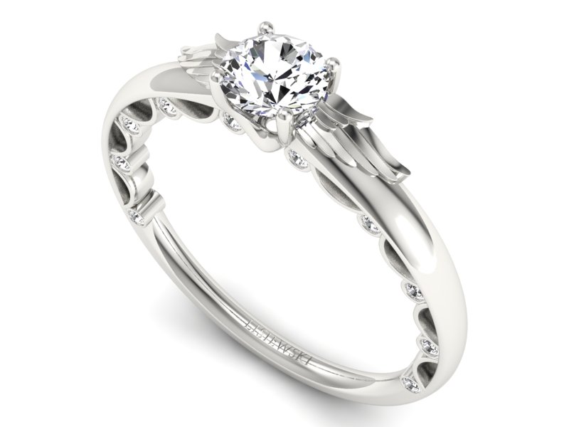 Pierścionek zaręczynowy z brylantami białe złoto - p16073b - 3